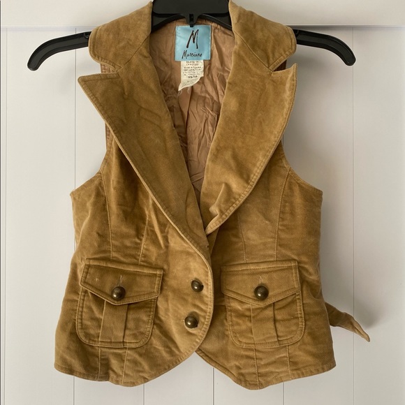 Marciano Jackets & Blazers - Marciano Velvet Tan Vest XS